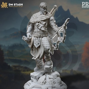 Human Male Ranger Fighter Rogue Sharpshooter Archer Miniature | 28mm,32mm,54mm,75mm,100mm Scales | Dungeons and Dragons Pathfinder |DM Stash