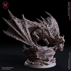 Ancient Gargantuan Dragon  | Resin Miniature | Available in 28mm, 32mm Scales | Dragon Queen | Dungeons and Dragons D&D 5e | Flesh of Gods