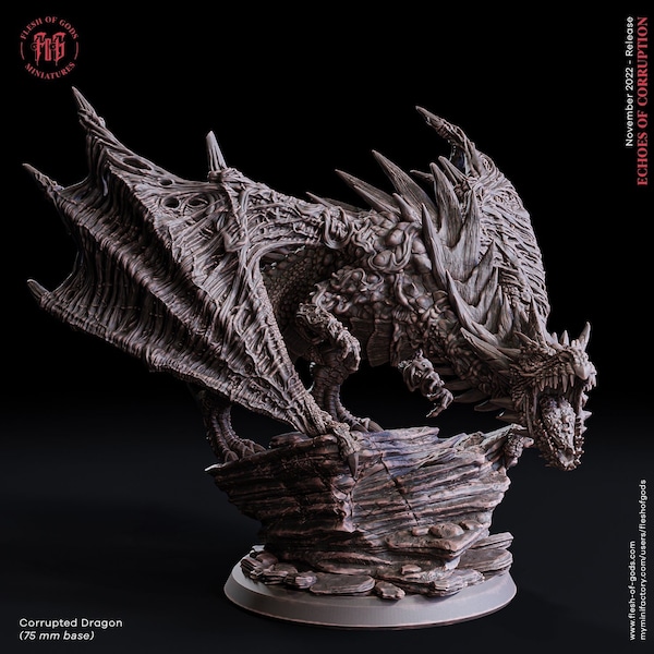 Ancient Gargantuan Dragon | Resin Miniature | Available in 28mm, 32mm Scales | Dragon Queen | DnD 5e