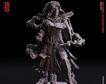 Miniatura de Nigromante Oscuro / Lanzador de Hechizos No Muerto / Resina 28 mm 32 mm 54 mm 75 mm 100 mm