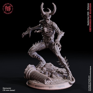 Demon, Fiend, Devil, Devourer | 28mm, 32mm, 54mm,75mm,100mm Scale Resin Miniature | Dungeons and Dragons D&D 5e  Pathfinder | Flesh of Gods