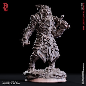 Leonin LionFolk Fighter in Armor | 28mm, 32mm, 54mm, 75mm Scales,100mm Tall | Dungeons and Dragons D&D 5e | Pathfinder| Daybreak Miniatures