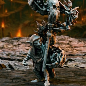 Goblin Wizard Shaman | Miniatures | D&D 5e| 28mm, 32mm,54mm, 75mm, 100mm scale| Pathfinder | Figure for Painting| Dungeons n Dragons