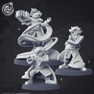 Kid Apprentice Human Wizard Miniatures | Spell Caster | Dungeons and Dragons | 28mm, 32mm, 75mm | Pathfinder | Unpainted |