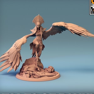 Harpy Winged Monstrosity | 28mm,32mm,54mm,75mm,100mm Scale Resin Mini | Dungeons and Dragons D&D 5e Pathfinder | Lord of the Print