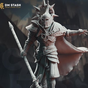 Human Fighter, Paladin, Polearm Master PC / NPC | Unpainted Miniature | 28mm, 32mm, 54mm,75mm, 100mm Scales | Pathfinder Figure | DnD Gift |