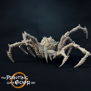 Araña gigante / Miniatura / Escala de 28 mm / Escala de 32 mm / Escala de 54 mm / Escala de 75 mm / Figura de Pathfinder / DnD 5E / Figura sin pintar / La impresión continúa