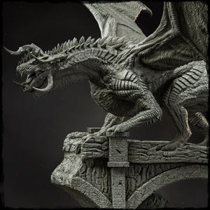 Chromatische draak (4 maten) D&D miniatuur | 220 mm lang, 230 mm spanwijdte | Hars drakenstandbeeld | Beeldje