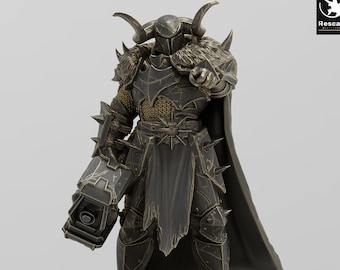 Oathbreaker Paladin Miniature | Maul Knight | Unpainted Resin RPG Figure