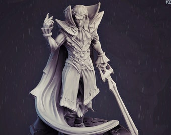 Vampire Lord Strahd Standing | 28mm, 32mm,54mm, 75mm Scale, 100mm Tall |Undead Dungeons and Dragons 5e Miniatures | Pathfinder | DnD Mini |