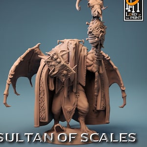 Dragonborn Wizard Necromancer Sorcerer D&D,  Unpainted Miniature | 28mm, 32mm,54mm,75mm,100mm Scales | Dungeons and Dragons | Pathfinder |