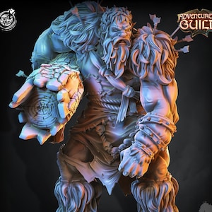 Hill Giant Chief  | 28mm & 32mm Scale | 115mm Tall | Dungeons and Dragons Miniatures  | Pathfinder Minotaur | DnD Mini | Tabletop RPG |