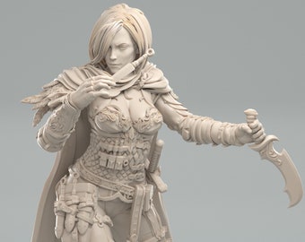Miniatur einer weiblichen Assassinin-Schurkin | D&D, Pathfinder (28 mm-100 mm)
