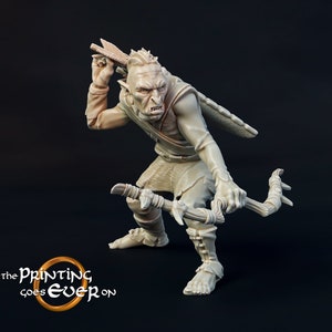 Orc / Half-Orc Fighter Archer Miniature | 28mm Scale | 32mm Scale | 75mm Scale Pathfinder Figure | DnD |  Figurine unpainted |