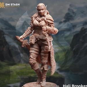 Half Elf Female Swashbuckler Rogue, Thief, Assassin | 28mm, 32mm,54mm,75mm, 100mm Scale Resin Mini | D&D 5e Pathfinder | DM Stash