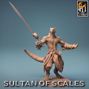 Dragonborn Fighter Ranger Barbarian | 28mm,32mm,54mm,75mm,100mm Scale Resin Mini | Dungeons and Dragons D&D 5e Pathfinder |Lord of the Print