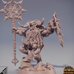 Beastman - Minotaur -Yakfolk  | 28mm, 32mm, 75mm Scale Resin Miniature | Dungeons and Dragons Miniatures | Pathfinder |