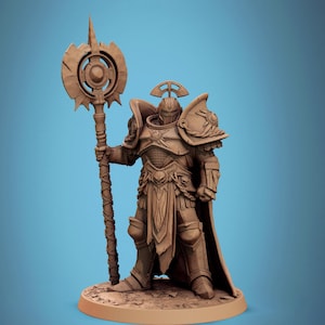 Paladin, jager, speer, polsstokmeester, ongeverfd DnD 5e-miniatuur| 28 mm, 32 mm, 54 mm, 75 mm, 100 mm Schalen | Kerkers en draken | Verkenner