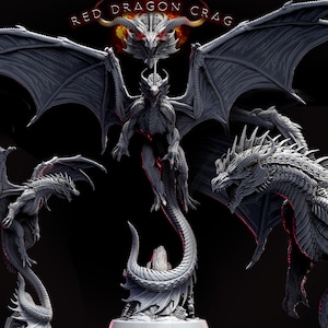 Legendary Chromatic RED Dragon (4 sizes) D&D Miniature | 310mm Wing Span,170mm Height | Resin Figurine |Dungeons and Dragons 5e Pathfinder