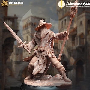 War Wizard, Warlock, Sorcerer PC / NPC-harsminiatuur | 28 mm, 32 mm, 54 mm, 75 mm, 100 mm schalen | Dungeons and Dragons 5E | DM-voorraad