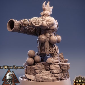 Dwarf Fighter Gunslinger Artificer Artillerist | Dand Dragons|28mm,32mm,54mm,75mm,100mm Scale|Pathfinder Painting|Daybreak Miniatures