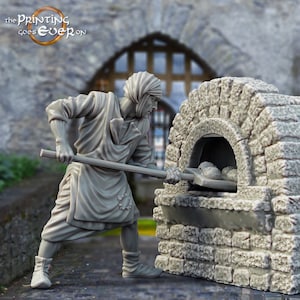 Miniatura de resina NPC Baker | Miniatura | Disponível em escalas de 28 mm, 32 mm, 75 mm | Figura do Desbravador | DnD | Estatueta sem pintura |
