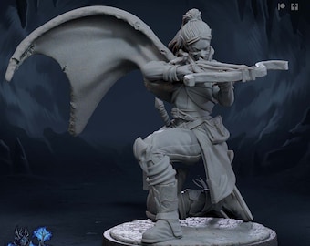 Female Elf Gloom Stalker Ranger Crossbow Expert Unpainted | 5 Sizes /Scale |Resin Dungeons & Dragons