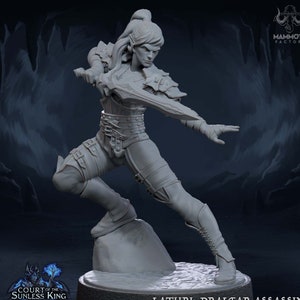 Elf Assassin Rogue PC / NPC Unpainted | 28mm,32mm,54mm,75mm,100mm Scale | Resin Dungeons and Dragons D&D 5e  | Pathfinder |