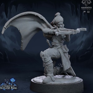 Female Elf Gloom Stalker Ranger Crossbow Expert  Unpainted | 28mm,32mm,54mm,75mm,100mm Scale |Resin Dungeons & Dragons |Mammoth Factory