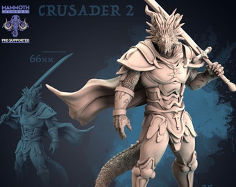 Dragonborn Paladin Sword  | 28mm, 32mm,54mm, 75mm, 100mm Scale Resin Miniature | Dungeons and Dragons D&D 5e  | Pathfinder | Flesh of Gods
