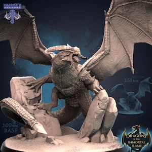 Black Dragon | Resin Miniature | Available in 28mm, 32mm Scales | Dragon Queen | Dungeons and Dragons D&D 5e | Mammoth Factory