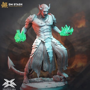Male Tiefling Sorcerer Warlock PC / NPC  Miniature | 28mm, 32mm,54mm,75mm, 100mm Scales | Dungeons and Dragons  5E | DM Stash