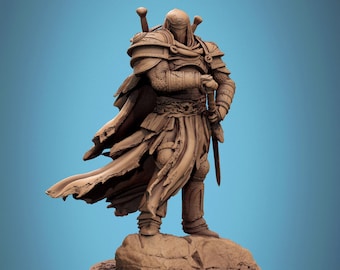 Paladin, Fighter,Battlemaster Sword, DnD 5e Unpainted Miniature| 5 Sizes/Scales | Pathfinder