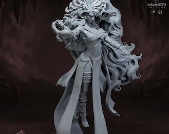 Female Sorcerer Warlock PC or NPC D&D Unpainted | 5 Sizes /Scales | Dungeons and Dragons | Pathfinder