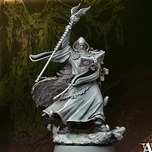 Human Male Battle Wizard Miniature | 5 Sizes /Scales |D&D
