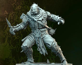 Miniatura de soldado de ciencia ficción Grimdark Hell Platoon, OPR Proxy, juego de guerra de mesa impreso en 3D