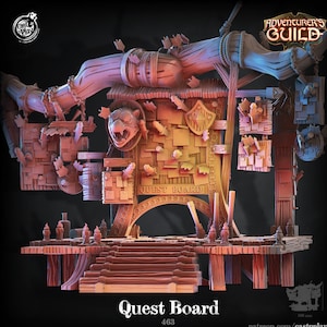 Tablica zadań NPC, miniatura haka przygodowego, rozrzut terenu | 28 mm, 32 mm| Miniatury Dungeons and Dragons 5e | Pathfinder | Figurka | DnD |