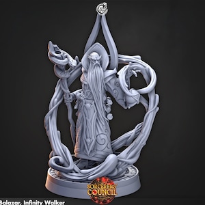 Human Wizard, Warlock, Sorcerer PC NPC | 28mm, 32mm,54mm, 75mm, 100mm Scale Resin Miniature | Dungeons and Dragons | Flesh of Gods