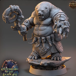 Druid BearFolk  Werebear Humanoid  Scales: 28mm, 32mm,54mm,75mm,100mm | D&D 5e | Dungeons and Dragons | Pathfinder | Daybreak Miniatures