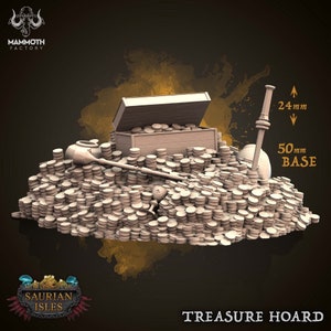 Skarbiec Skarbów Rekwizyt Rozrzucony Teren Żywica Sceneria, D&D, Wargaming, Gry Stołowe | 28 mm, 32 mm, 75 mm Skale|Dungeons and Dragons| Mammoth Factory