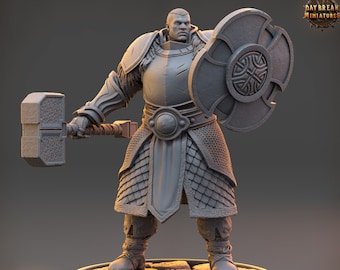 Life Domain Cleric, Paladin PC /NPC Unpainted | 5 Sizes /Scales | Dungeons and Dragons | Pathfinder