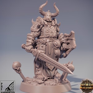 Chaos Knight | Blood Warriors | 28mm, 32mm, 75mm | Miniature | Dungeons and Dragons | Pathfinder |