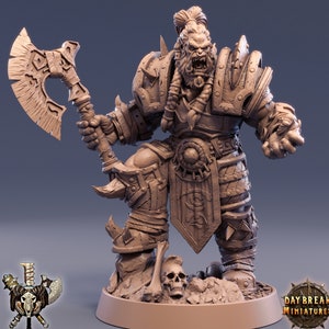 Orc Fighter Barbarian Battle Axe | Scales: 28mm | 32mm |54mm| 75mm |100mm  Megaboss | Dungeons and Dragons | Pathfinder |