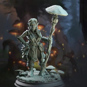Female Halfling, Druid Wizard, Gnome PC NPC | Resin Miniature | Dungeons & Dragons 5e | 28mm,32mm.54mm,75mm, 100mm Scales | RPG Pathfinder