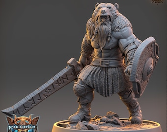 Viking Human Ranger Fighter PC NPC | 28mm, 32mm, 54mm, 75mm Scales 100mm Tall | Dungeons and Dragons | Pathfinder | Daybreak Miniatures