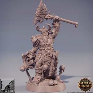 Evil Fighter Mace and Shield | Blood Warriors | 28mm, 32mm, 75mm | Miniature | Dungeons and Dragons | Pathfinder | DnD