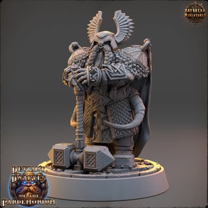 Dwarf Duergar Fighter Hammer | D&D| 28mm,32mm,54mm, 75mm, 100mm Scale | Pathfinder Mini for Painting | Daybreak Miniatures