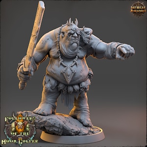 Two Headed Ogre, Also in Ettin size | 28mm & 32mm Scale | Dungeons and Dragons | Pathfinder Oger | Daybreak Miniatures | Tabletop RPG |