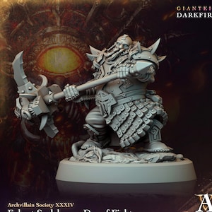 Dwarf Fighter, Paladin, Artificer Resin Miniatures | Dungeons & Dragons | 28mm, 32mm,54mm,75mm,100mm Scale | Pathfinder | Archvillain games