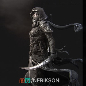 Human Female Rogue, Assassin, also No Mask PC / NPC DnD, Unpainted | 28mm,32mm,54mm,75mm,100mm,140mm |Dungeons & Dragons Pathfinder|NERIKSON